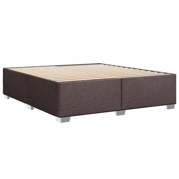 vidaXL Κρεβάτι Boxspring με Στρώμα Σκούρο Καφέ 180x200 εκ Υφασμάτινο