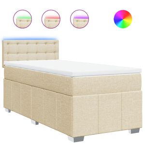 vidaXL &Kappa;&rho;&epsilon;&beta;ά&tau;&iota; Boxspring &mu;&epsilon; &Sigma;&tau;&rho;ώ&mu;&alpha; &Kappa;&rho;&epsilon;&mu; 80 x 200 &epsilon;&kappa;. &Upsilon;&phi;&alpha;&sigma;&mu;ά&tau;&iota;&nu;&omicron;