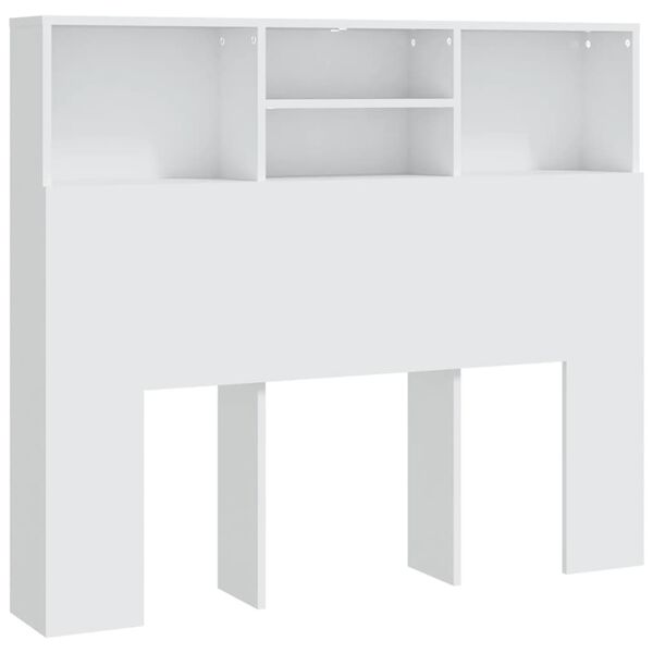 vidaXL Κεφαλάρι Με Αποθηκευτικό Χώρο Λευκό 120 x 19 x 103,5 εκ.