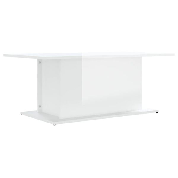 vidaXL Τραπεζάκι Σαλονιού Γυαλ. Λευκό 102x55,5x40 εκ. Επεξεργ. Ξύλο