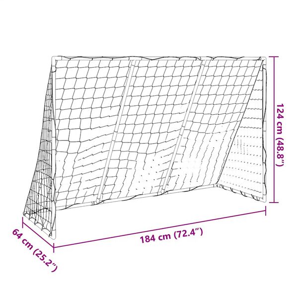 vidaXL Τέρμα Παιδικό 2 σε 1 Λευκό 184 x 64 x 124 εκ. με Μπάλες