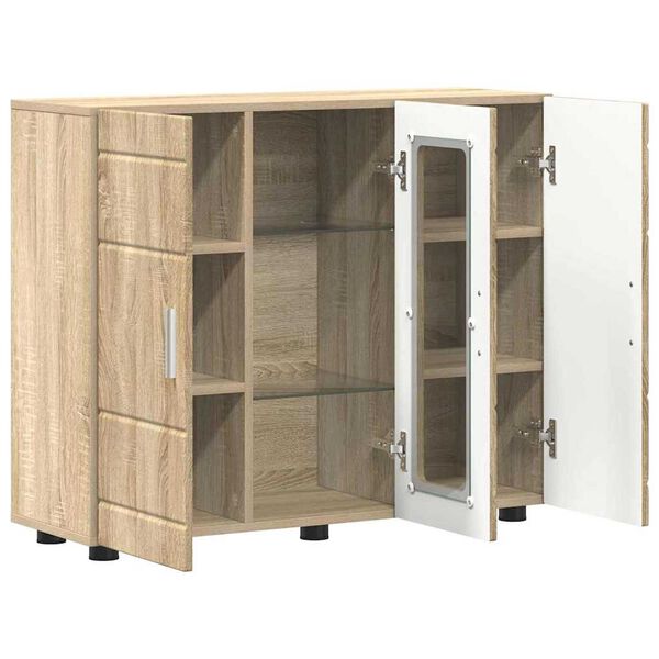 vidaXL Πλαϊνό γραφείο με ράφι με πόρτα Sonoma Δρυς 55.5 x 29 x 100 εκ