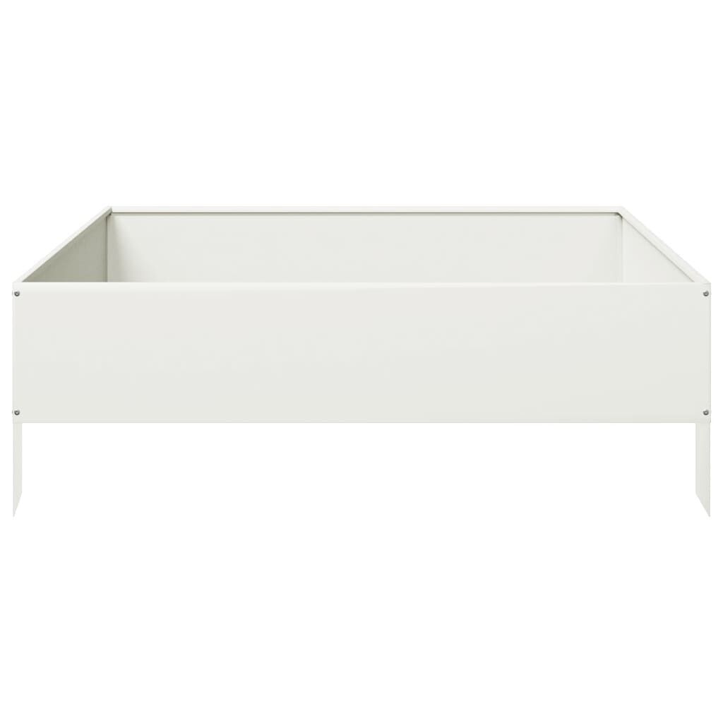vidaXL Ζαρντινιέρα Υπερυψωμένη Λευκό 100x100x33,5 εκ. Ατσάλι