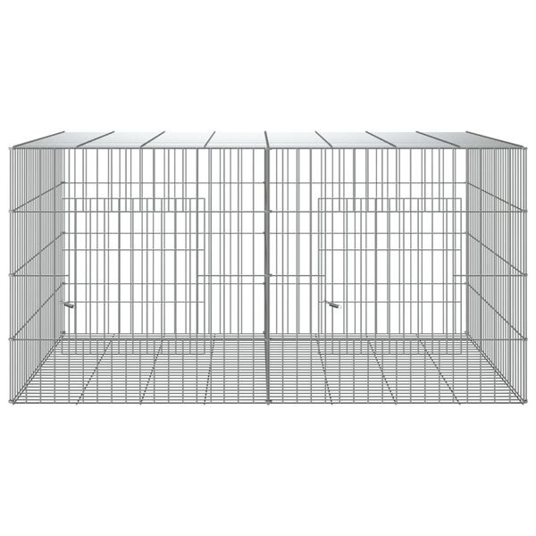 vidaXL Κλουβί Κουνελιών 2 Πάνελ 110x79x54 εκ. από Γαλβανισμένο Σίδερο