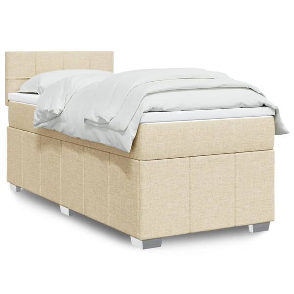 vidaXL &Kappa;&rho;&epsilon;&beta;ά&tau;&iota; Boxspring &mu;&epsilon; &Sigma;&tau;&rho;ώ&mu;&alpha; &Kappa;&rho;&epsilon;&mu; 90x200 &epsilon;&kappa;.&Upsilon;&phi;&alpha;&sigma;&mu;ά&tau;&iota;&nu;&omicron;