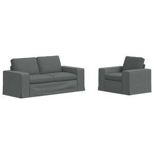 vidaXL &Sigma;&epsilon;&tau; &Kappa;&alpha;&nu;&alpha;&pi;έ 2 pcs &Sigma;&kappa;&omicron;ύ&rho;&omicron; &Gamma;&kappa;&rho;&iota; 182 x 80 x 82 &epsilon;&kappa; ύ&phi;&alpha;&sigma;&mu;&alpha;