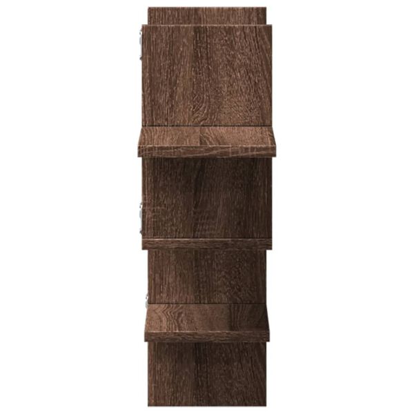 vidaXL Ραφιέρα Τοίχου Καφέ Δρυς 124,5x18x60,5εκ Επεξεργασμένο Ξύλο