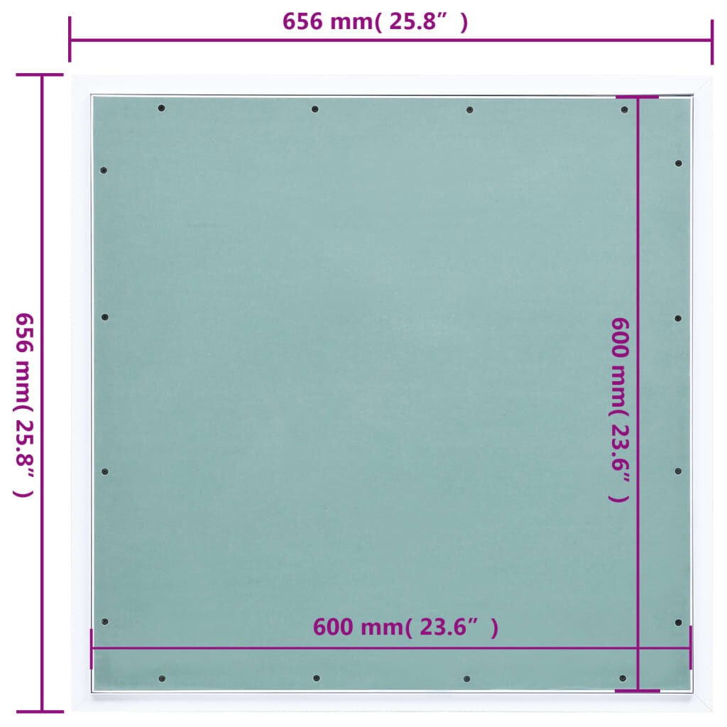 vidaXL Θυρίδα Επίσκεψης Γυψοσανίδας 600 x 600 χιλ. Σκελετός Αλουμινίου