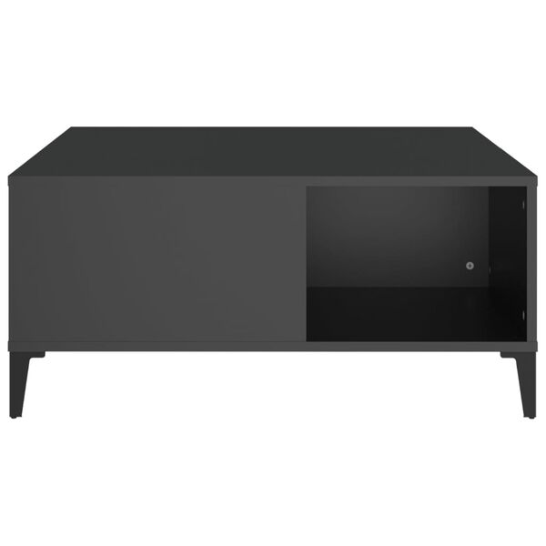 vidaXL Τραπεζάκι Σαλονιού Μαύρο 80 x 80 x 36,5 εκ. Επεξεργασμένο Ξύλο