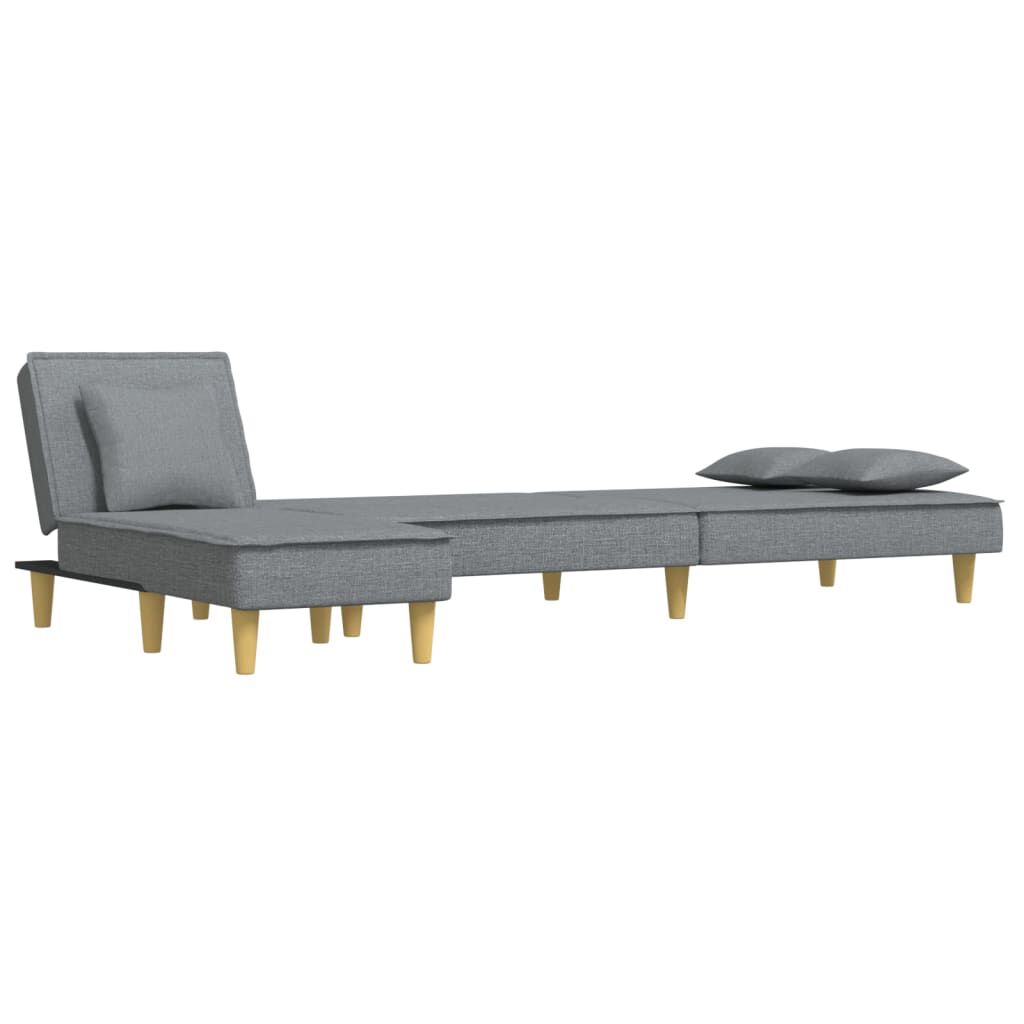 vidaXL Καναπές Κρεβάτι Γωνιακός Αν. Γκρι 255x140x70 εκ. Υφασμάτινος