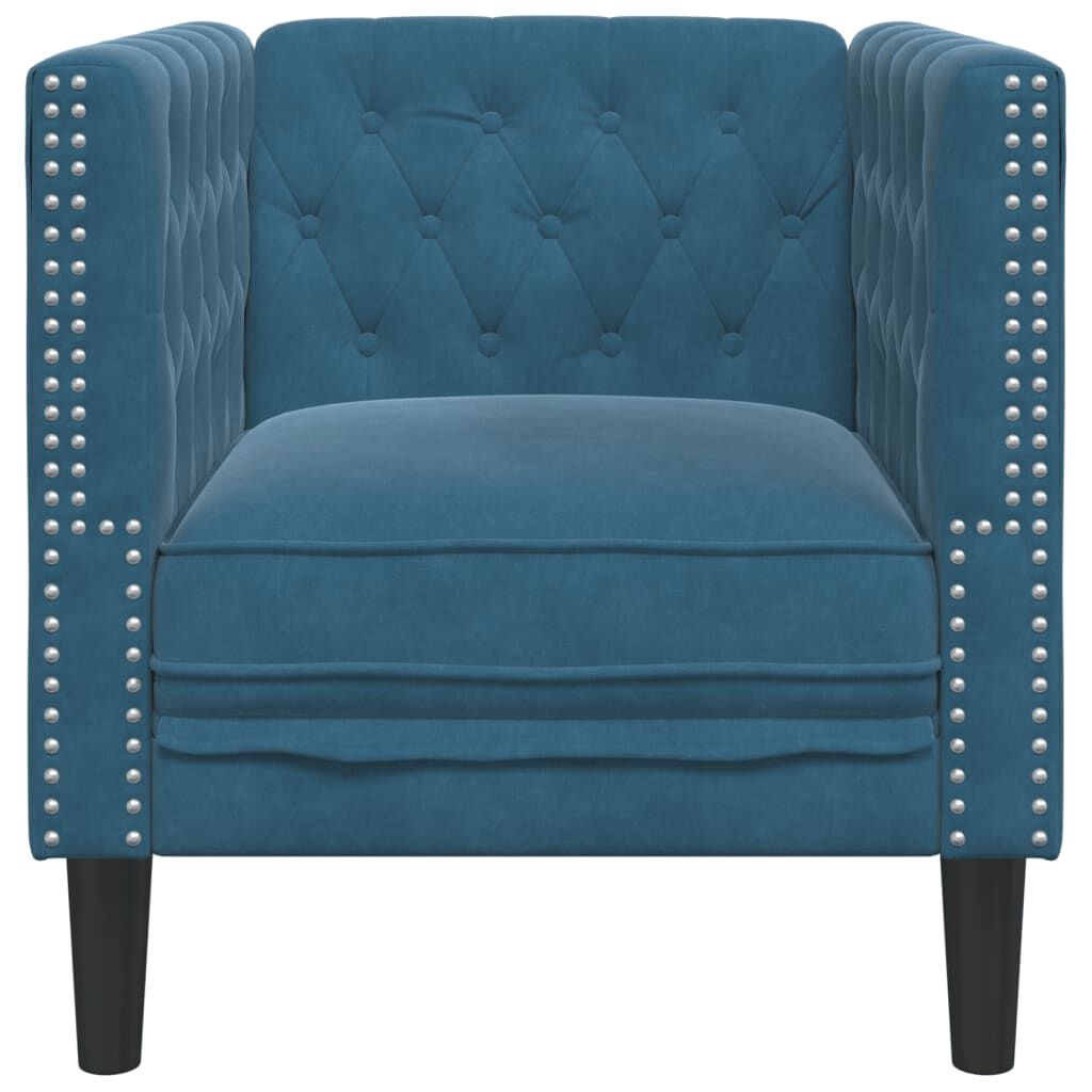 vidaXL Πολυθρόνα Chesterfield Μπλε Βελούδινη