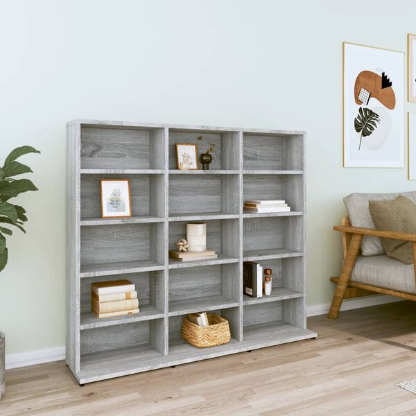 vidaXL Έπιπλο για CD Γκρι Sonoma 100x23x89,5 εκ. Επεξεργασμένο Ξύλο