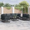 vidaXL Σετ Καναπέ Κήπου με μαξιλάρι 8 pcs Μαύρο Αλουμίνιο
