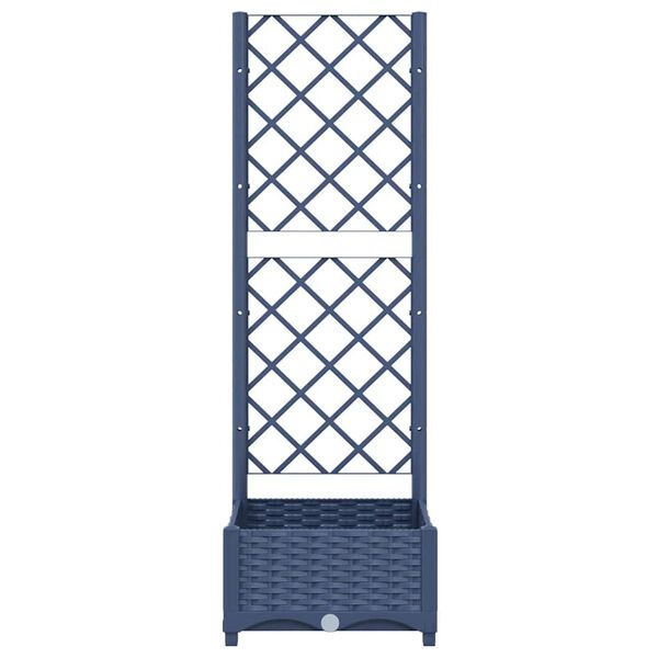 vidaXL Γλάστρα Κήπου με Πλέγμα Μπλε Γκρι 40x40x121,5 εκ. από Πολυπροπυλένιο