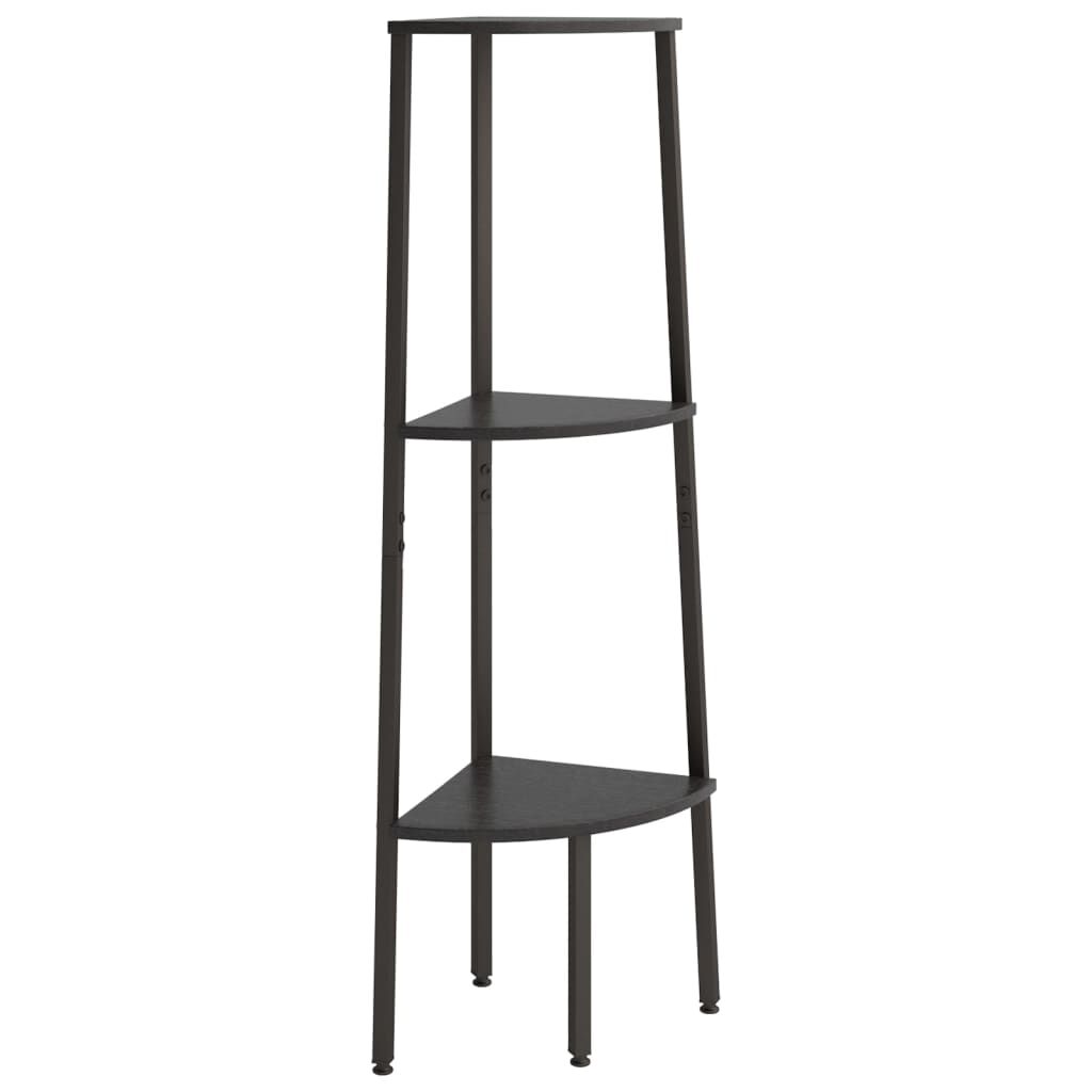 vidaXL Ραφιέρα Γωνιακή 3 Επίπεδων Μαύρο 45,5x31,5x120 εκ.