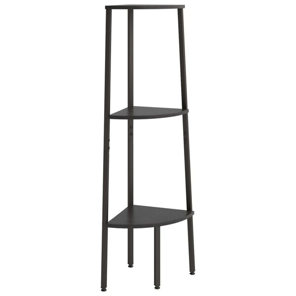 vidaXL Ραφιέρα Γωνιακή 3 Επίπεδων Μαύρο 45,5x31,5x120 εκ.