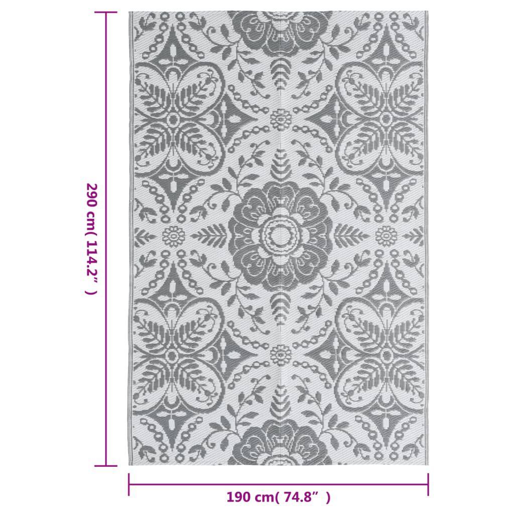 vidaXL Χαλί εξωτερικού χώρου ARAKIL ανοιχτό γκρι 190x290 cm PP