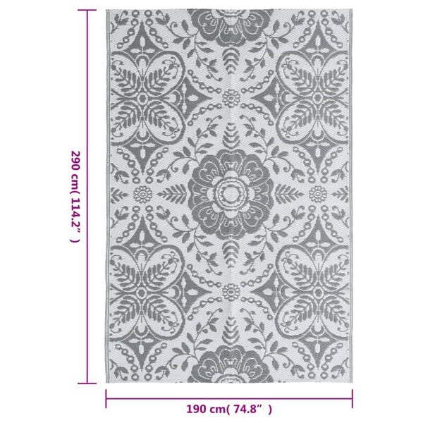 vidaXL Χαλί εξωτερικού χώρου ARAKIL ανοιχτό γκρι 190x290 cm PP