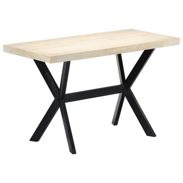 vidaXL Τραπεζαρία Λευκή 120 x 60 x 75 εκ. από Μασίφ Ξύλο Μάνγκο