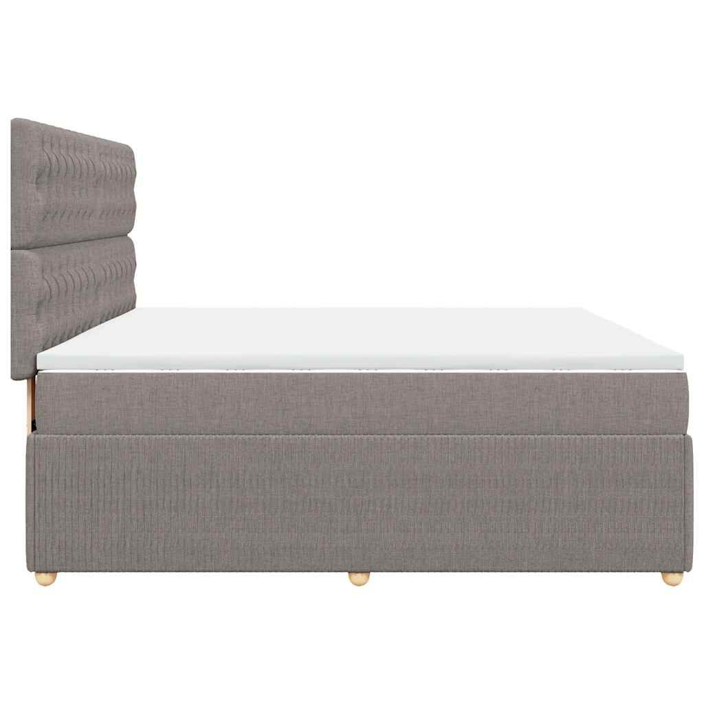 vidaXL Κρεβάτι Boxspring με Στρώμα Taupe 180x200 εκ. Υφασμάτινο