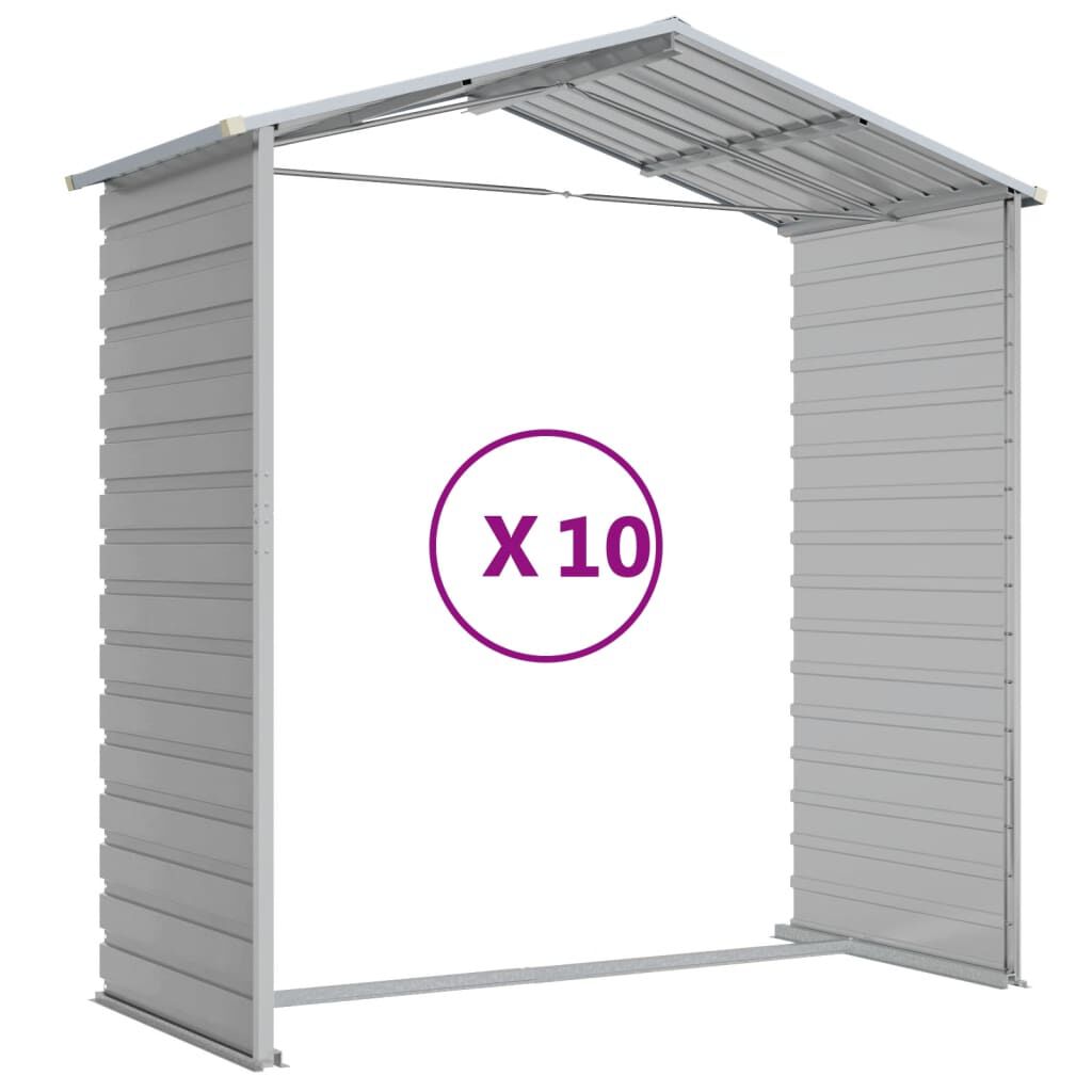 vidaXL Αποθήκη Κήπου Ανοιχτό Γκρι 191x895x198 εκ. Γαλβανισμένο Ατσάλι
