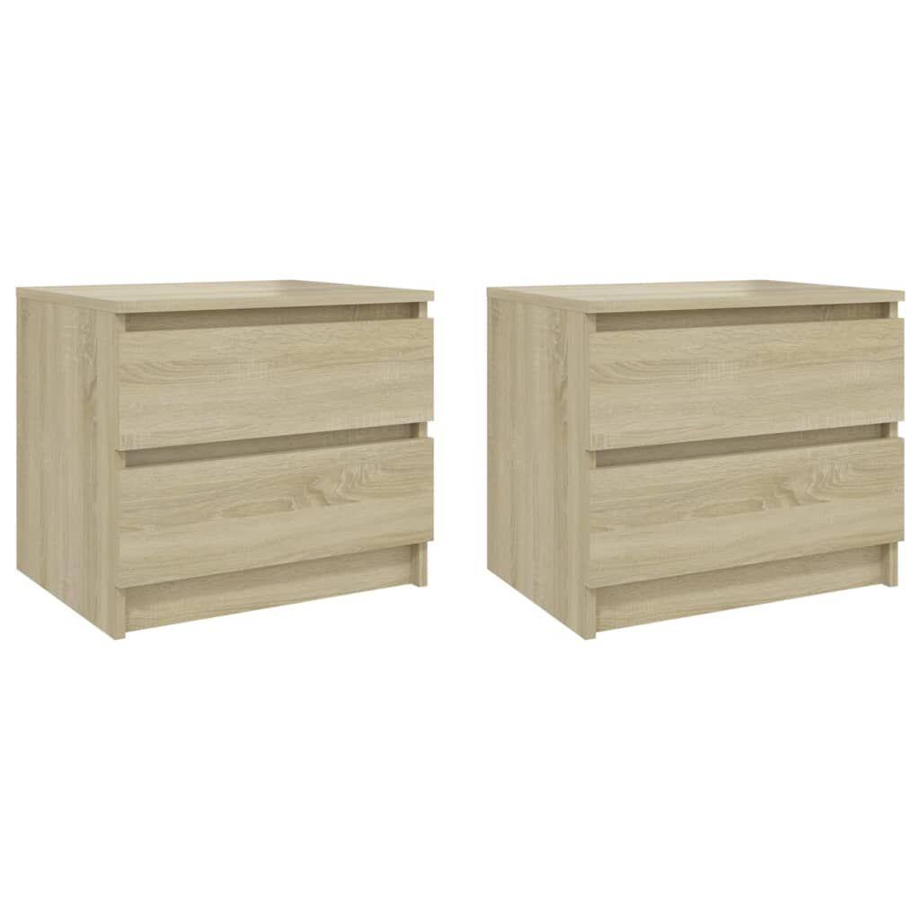 vidaXL Κομοδίνα 2 τεμ. Sonoma Δρυς 50 x 39 x 43,5 εκ. από Επεξ. Ξύλο