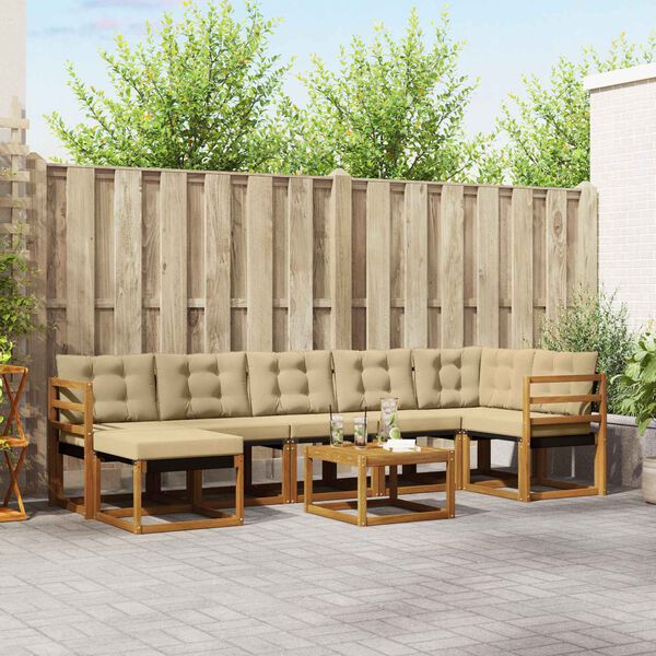 vidaXL &Sigma;&epsilon;&iota;&rho;ά &Kappa;&alpha;&nu;&alpha;&pi;έ &Epsilon;&xi;&omega;&tau;&epsilon;&rho;&iota;&kappa;&omicron;ύ &mu;&epsilon; &mu;&alpha;&xi;&iota;&lambda;ά&rho;&iota; 8 pcs &Phi;&upsilon;&sigma;&iota;&kappa;ό &kappa;&alpha;&iota; &Mu;&pi;&epsilon;&zeta;