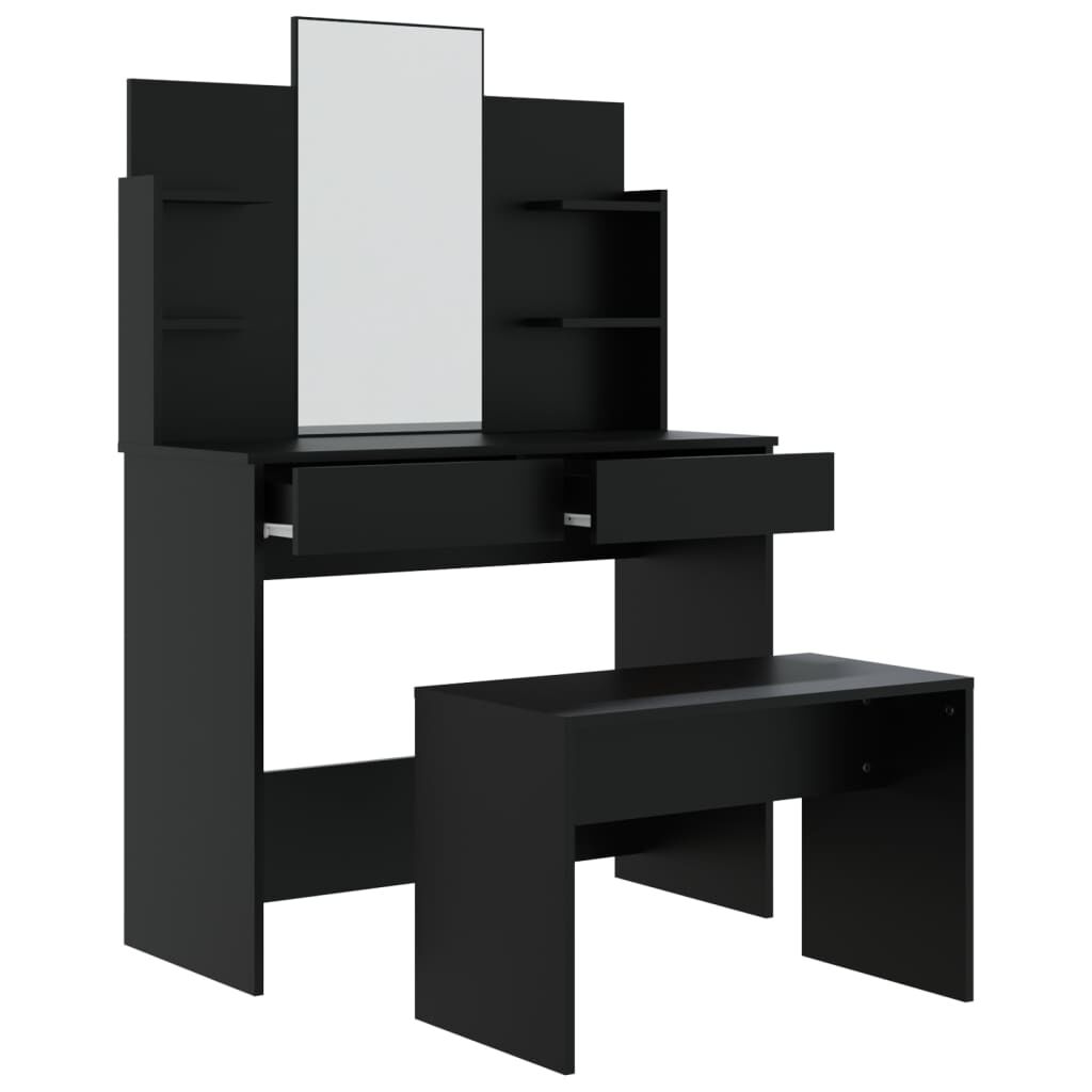 vidaXL Μπουντουάρ Σετ Μαύρο 96 x 40 x 142 εκ.