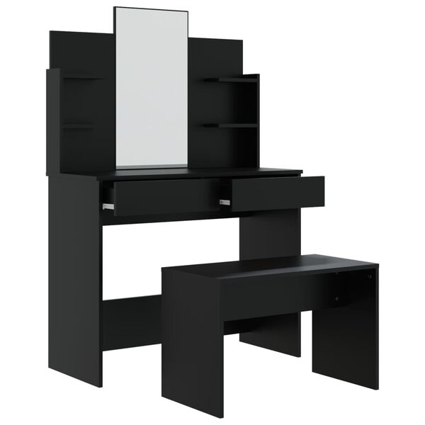 vidaXL Μπουντουάρ Σετ Μαύρο 96 x 40 x 142 εκ.