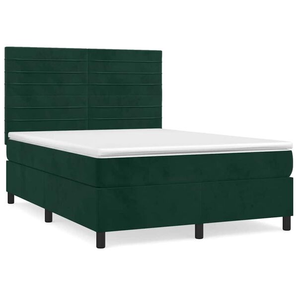 vidaXL &Kappa;&rho;&epsilon;&beta;ά&tau;&iota; Boxspring &mu;&epsilon; &Sigma;&tau;&rho;ώ&mu;&alpha; &Sigma;&kappa;&omicron;ύ&rho;&omicron; &Pi;&rho;ά&sigma;&iota;&nu;&omicron; 140x200&epsilon;&kappa;. &Beta;&epsilon;&lambda;&omicron;ύ&delta;&iota;&nu;&omicron;