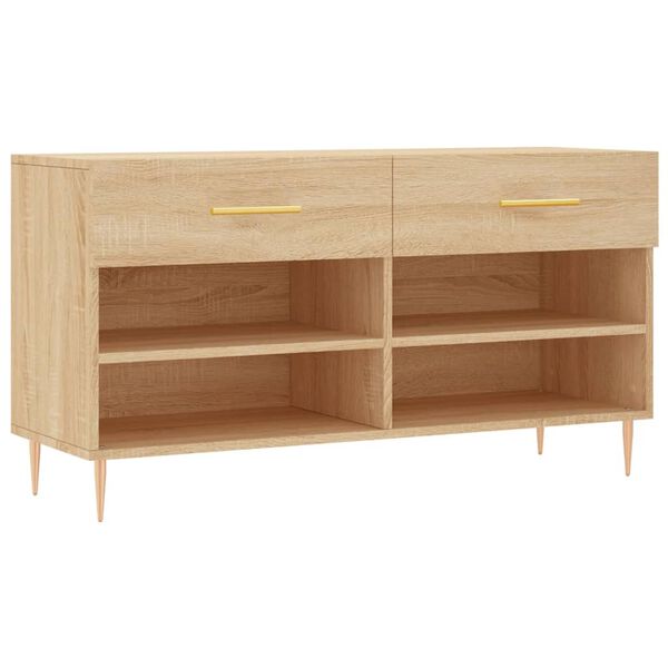 vidaXL Παπουτσοθήκη Sonoma Δρυς 102x35x55 εκ. από Επεξεργασμένο Ξύλο
