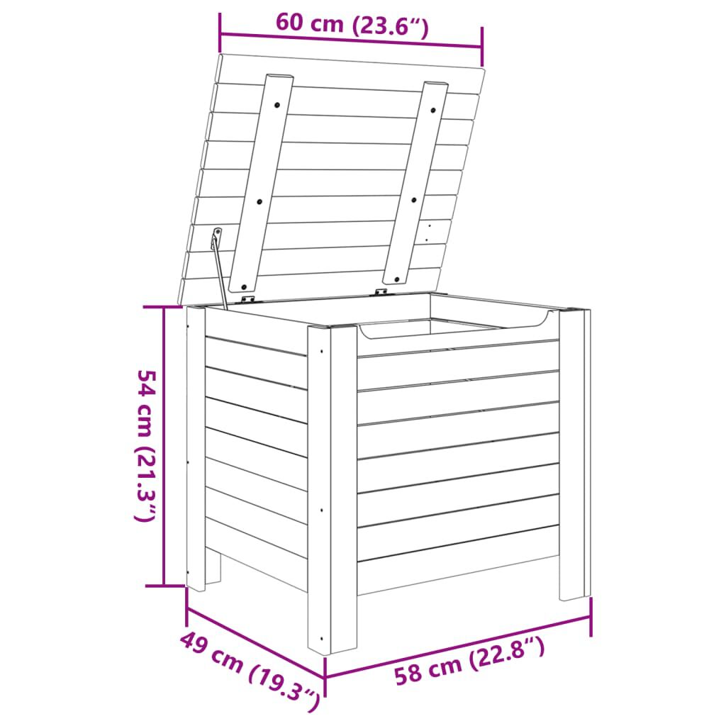 vidaXL Κουτί Αποθήκευσης με Καπάκι RANA Λευκό 60x49x54εκ. Μασίφ Πεύκο