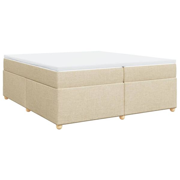 vidaXL &Kappa;&rho;&epsilon;&beta;ά&tau;&iota; Boxspring &mu;&epsilon; &Sigma;&tau;&rho;ώ&mu;&alpha; &Kappa;&rho;&epsilon;&mu; 200x200 &epsilon;&kappa;. &Upsilon;&phi;&alpha;&sigma;&mu;ά&tau;&iota;&nu;&omicron;