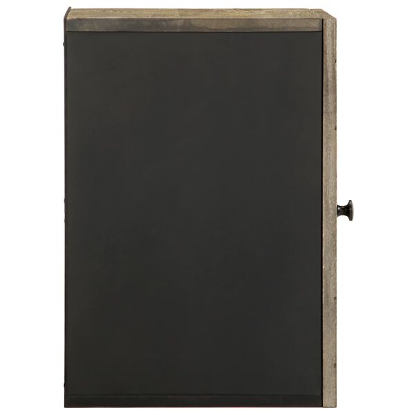 vidaXL Επίτοιχο ντουλάπι μπάνιου Μαύρο 38x33x48 cm Μάνγκο μασίφ ξύλο