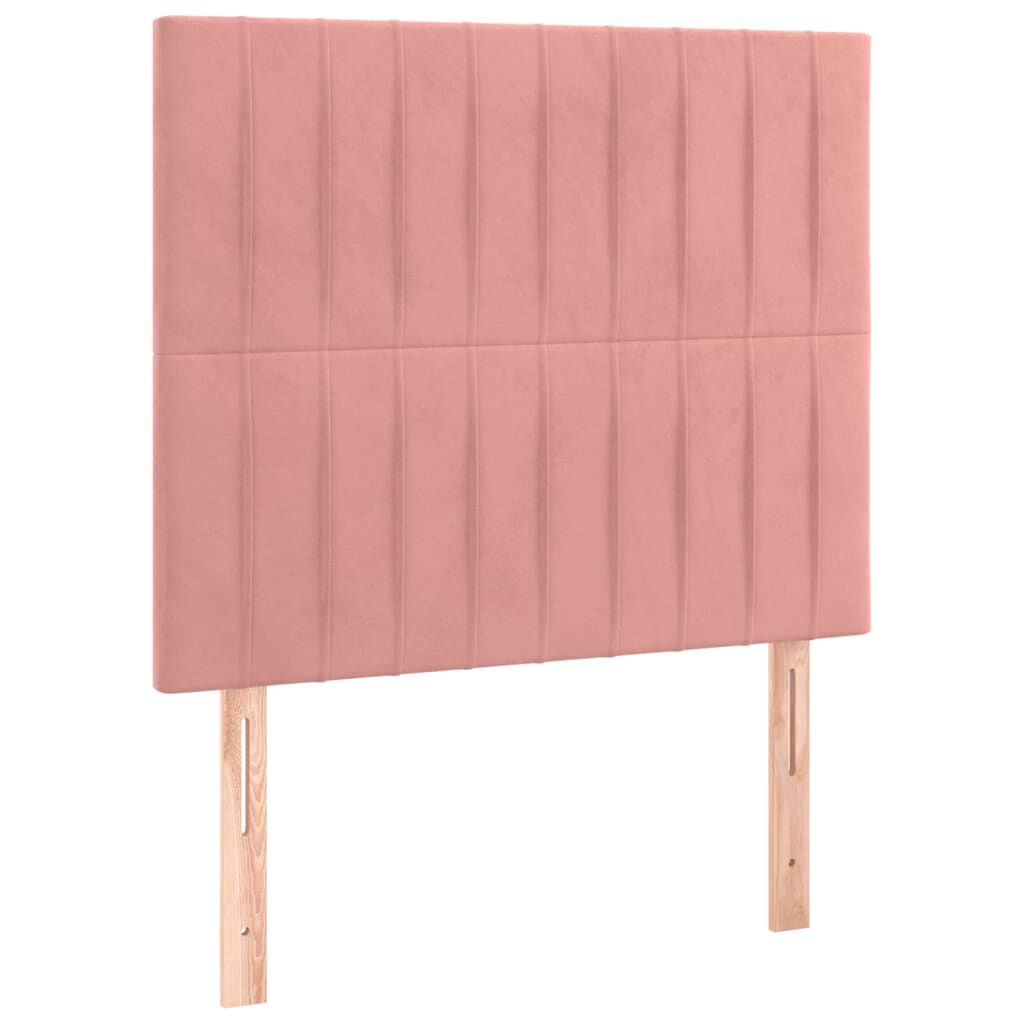 vidaXL Κρεβάτι Boxspring με Στρώμα Ροζ 80 x 200 εκ. Βελούδινο