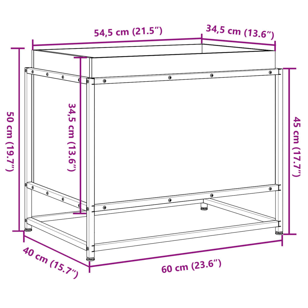 vidaXL Ζαρντινιέρα Λευκή 60x40x50 εκ από Μασίφ Ξύλο Πεύκου