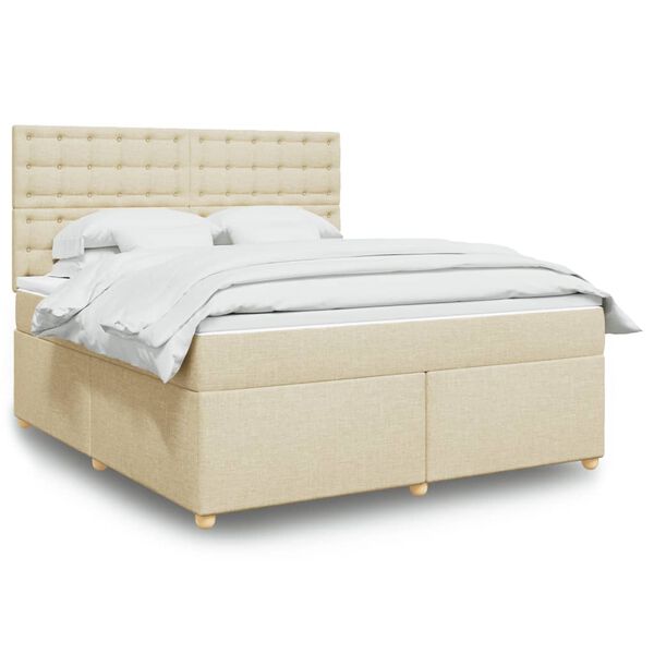 vidaXL &Kappa;&rho;&epsilon;&beta;ά&tau;&iota; Boxspring &mu;&epsilon; &Sigma;&tau;&rho;ώ&mu;&alpha; &Kappa;&rho;&epsilon;&mu; 180x200 &epsilon;&kappa;. &Upsilon;&phi;&alpha;&sigma;&mu;ά&tau;&iota;&nu;&omicron;