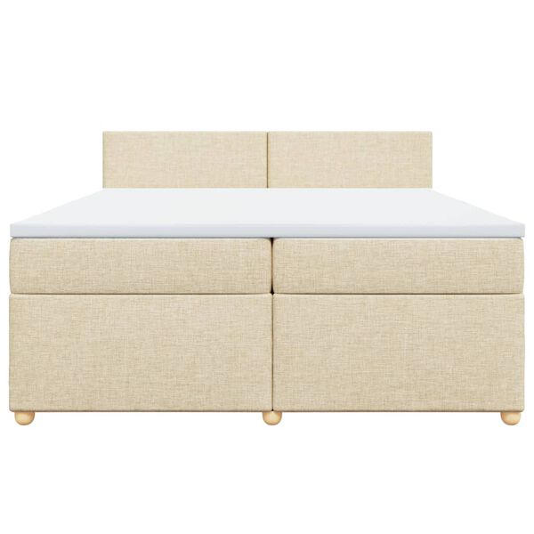 vidaXL &Kappa;&rho;&epsilon;&beta;ά&tau;&iota; Boxspring &mu;&epsilon; &Sigma;&tau;&rho;ώ&mu;&alpha; &Kappa;&rho;&epsilon;&mu; 200x200 &epsilon;&kappa;. &Upsilon;&phi;&alpha;&sigma;&mu;ά&tau;&iota;&nu;&omicron;