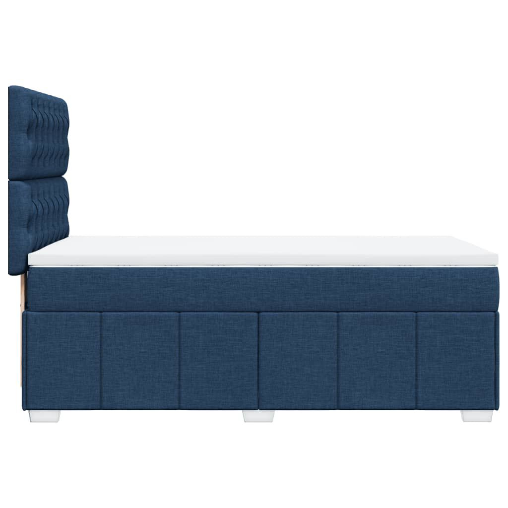 vidaXL Κρεβάτι Boxspring με Στρώμα Μπλε 90x190 εκ.Υφασμάτινο