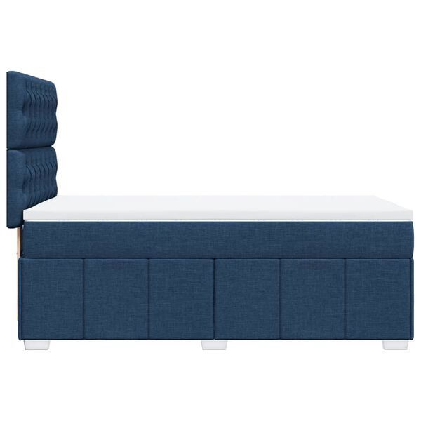 vidaXL Κρεβάτι Boxspring με Στρώμα Μπλε 90x190 εκ.Υφασμάτινο