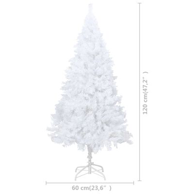 vidaXL Χριστ. Δέντρο Προφωτισμένο Τεχνητό με Μπάλες Λευκό 120εκ PVC