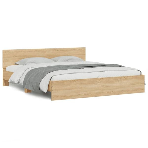 vidaXL Πλαίσιο Κρεβατιού με Κεφαλάρι Sonoma Δρυς 180x200 εκ.