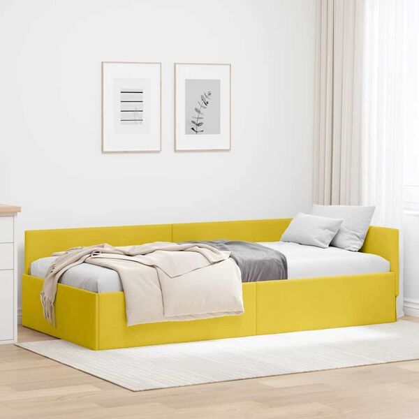 vidaXL Κρεβάτι Γωνίας Άλλο με κεφαλάρι Κίτρινο 90 x 200 cm