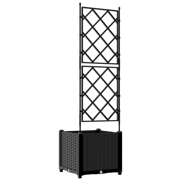 vidaXL Γλάστρα Κήπου με Πλέγμα Μαύρη 40x40x143 εκ
