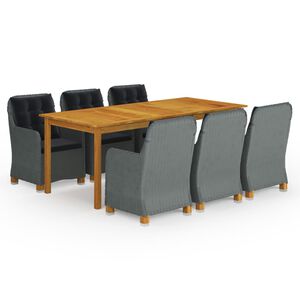 vidaXL Σετ Τραπεζαρίας Κήπου 9 Τεμαχίων Ανοιχτό Γκρι