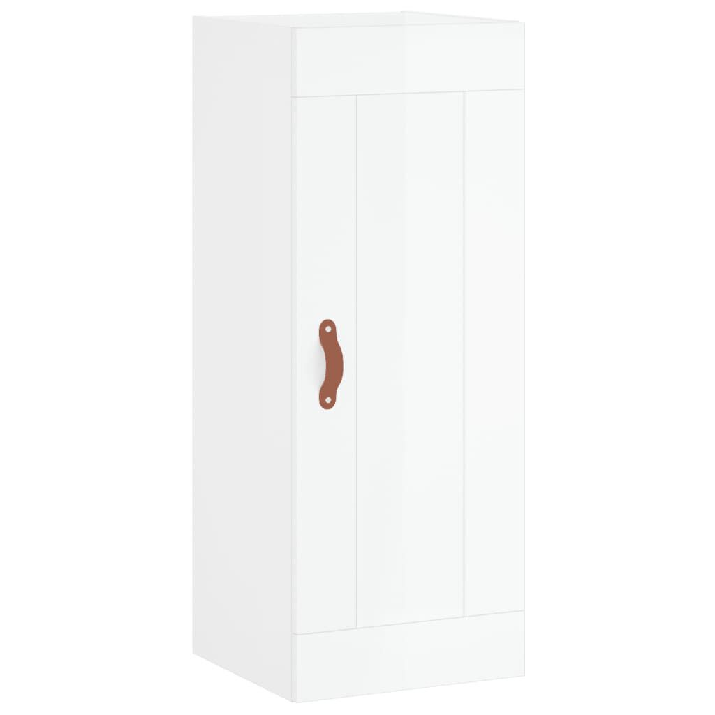 vidaXL Ντουλάπι Τοίχου Γυαλιστερό Λευκό 34,5 x 34 x 90 εκ. Επεξ. Ξύλο