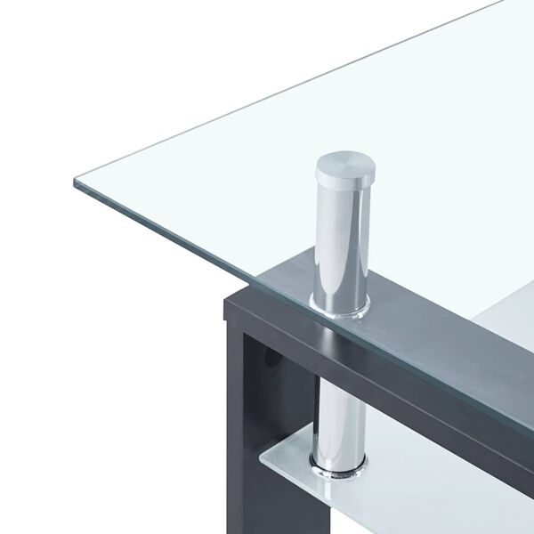 vidaXL Τραπεζάκι Σαλονιού Γκρι και Διαφανές 95x55x40 εκ. Ψημένο Γυαλί