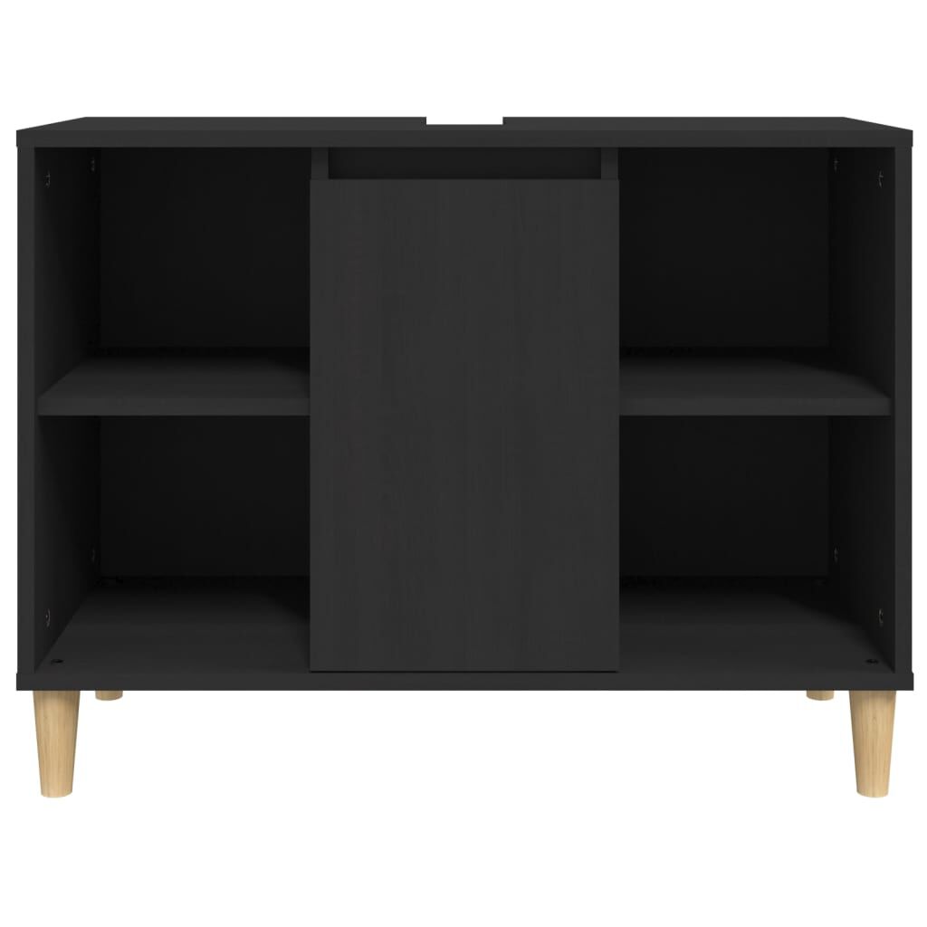 vidaXL Ντουλάπι Νιπτήρα Μαύρο 80 x 33 x 60 εκ. Επεξεργασμένο Ξύλο