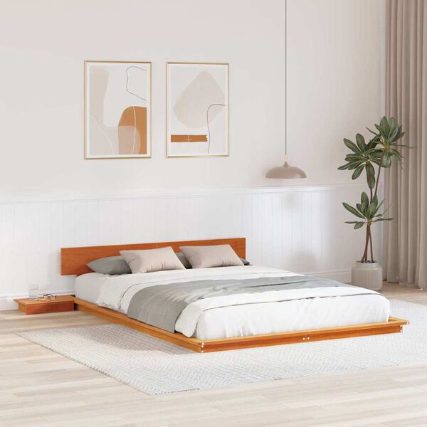 vidaXL Σκελετός Κρεβατιού Καφέ 160 x 200 cm ξύλο