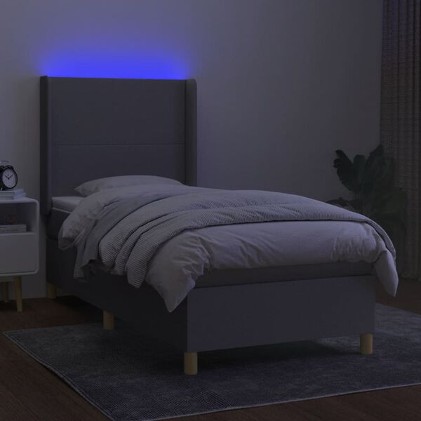 vidaXL &Kappa;&rho;&epsilon;&beta;ά&tau;&iota; Boxspring &mu;&epsilon; &Sigma;&tau;&rho;ώ&mu;&alpha; & LED &Alpha;&nu;.&Gamma;&kappa;&rho;&iota; 100x200&epsilon;&kappa;. &Upsilon;&phi;&alpha;&sigma;&mu;ά&tau;&iota;&nu;&omicron;
